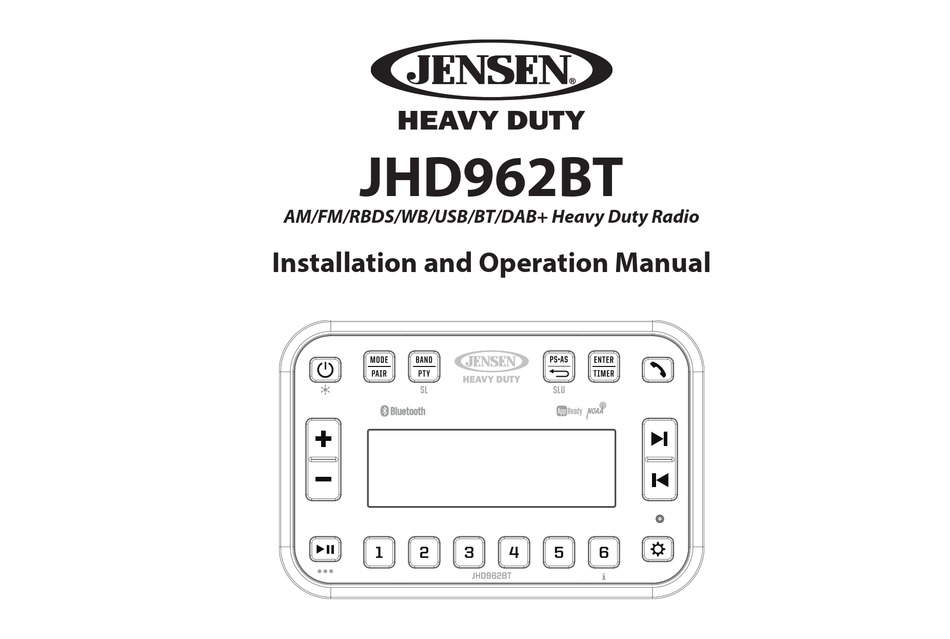 JENSEN JHD962BT INSTALLATION AND OPERATION MANUAL Pdf Download ManualsLib
