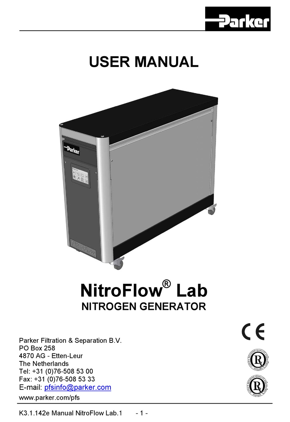 PARKER NITROFLOW LAB USER MANUAL Pdf Download ManualsLib