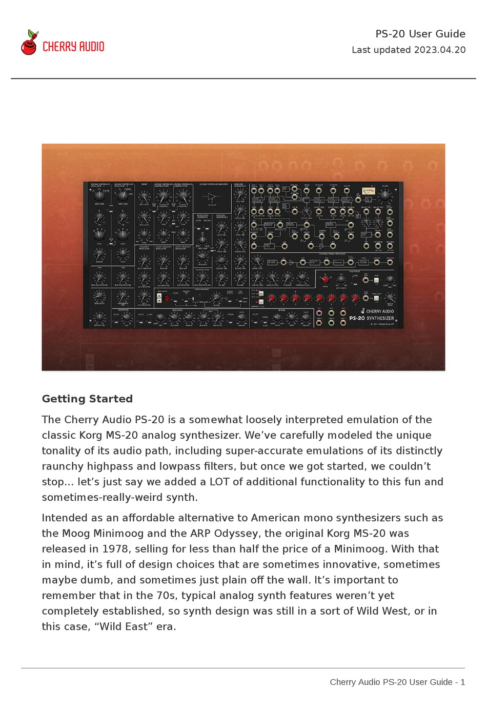 CHERRY AUDIO PS20 USER MANUAL Pdf Download ManualsLib
