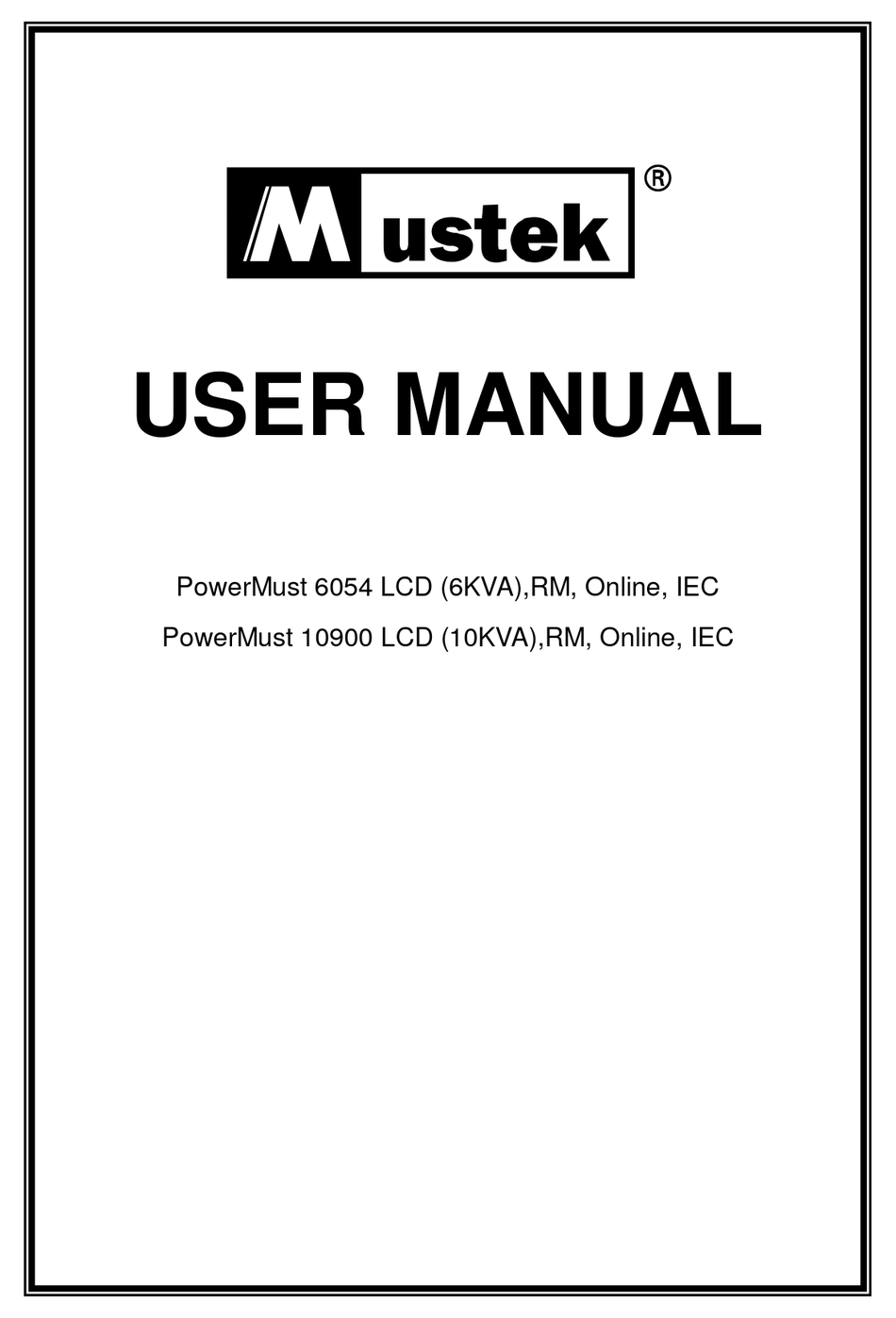 Mustek Powermust 6054 Lcd User Manual Pdf Download 