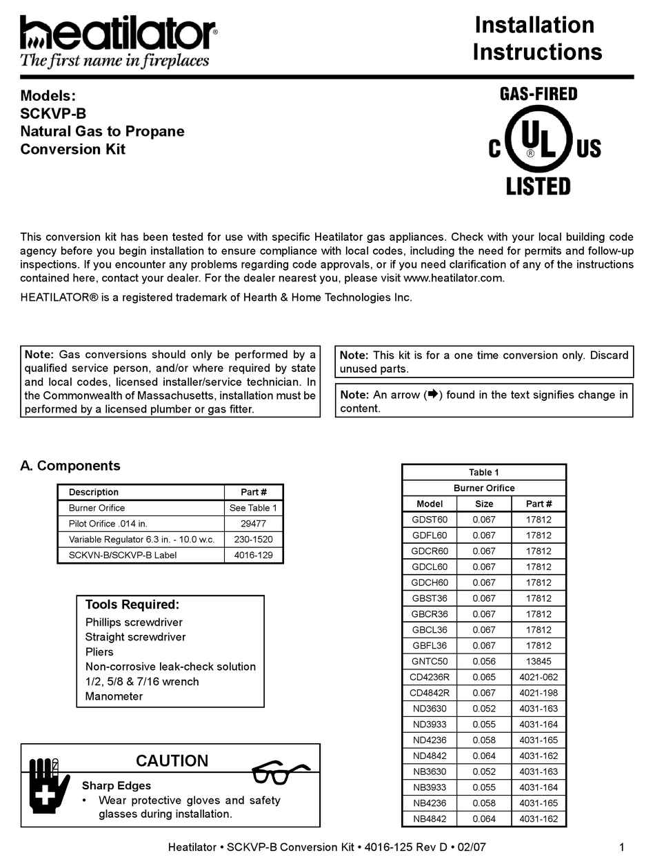 HEATILATOR SCKVPB INSTALLATION INSTRUCTIONS MANUAL Pdf Download