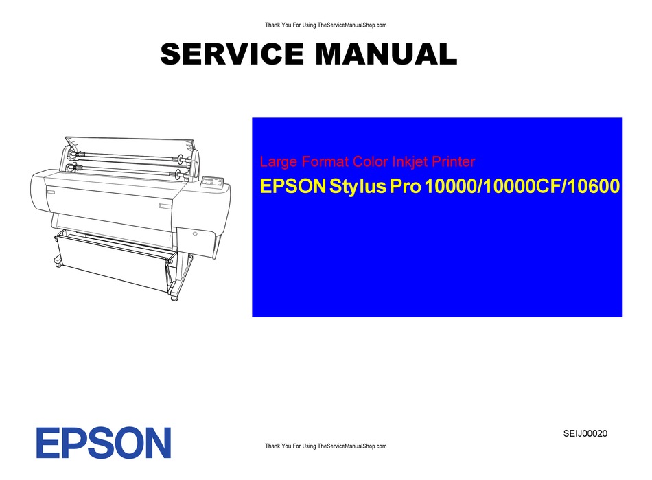 Epson Stylus Pro 10000 Service Manual Pdf Download Manualslib 1405