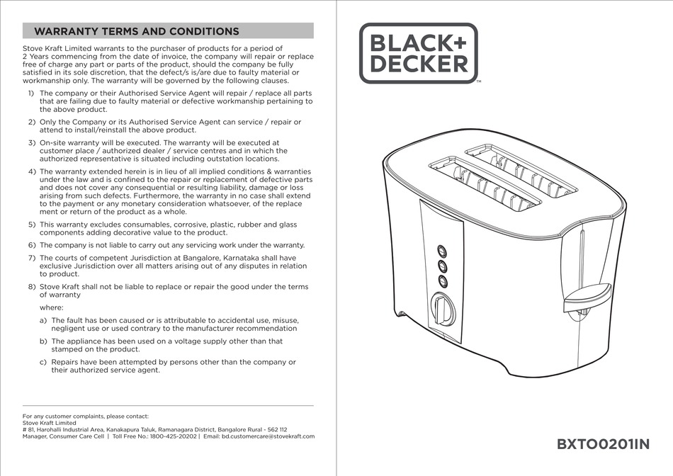 BLACK DECKER BXTO0201IN INSTRUCTION MANUAL Pdf Download ManualsLib