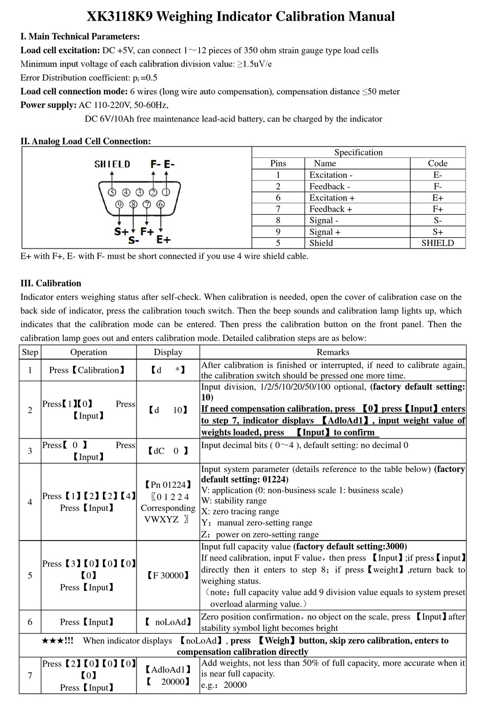 KELI XK3118K9 CALIBRATION MANUAL Pdf Download ManualsLib
