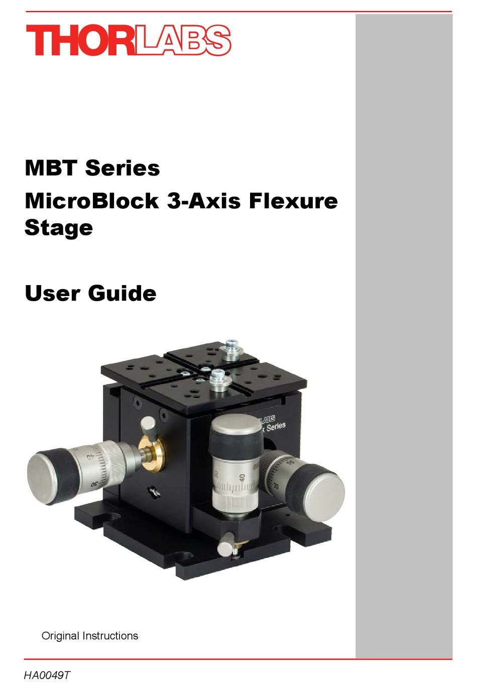 THORLABS MICROBLOCK MBT SERIES USER MANUAL Pdf Download | ManualsLib