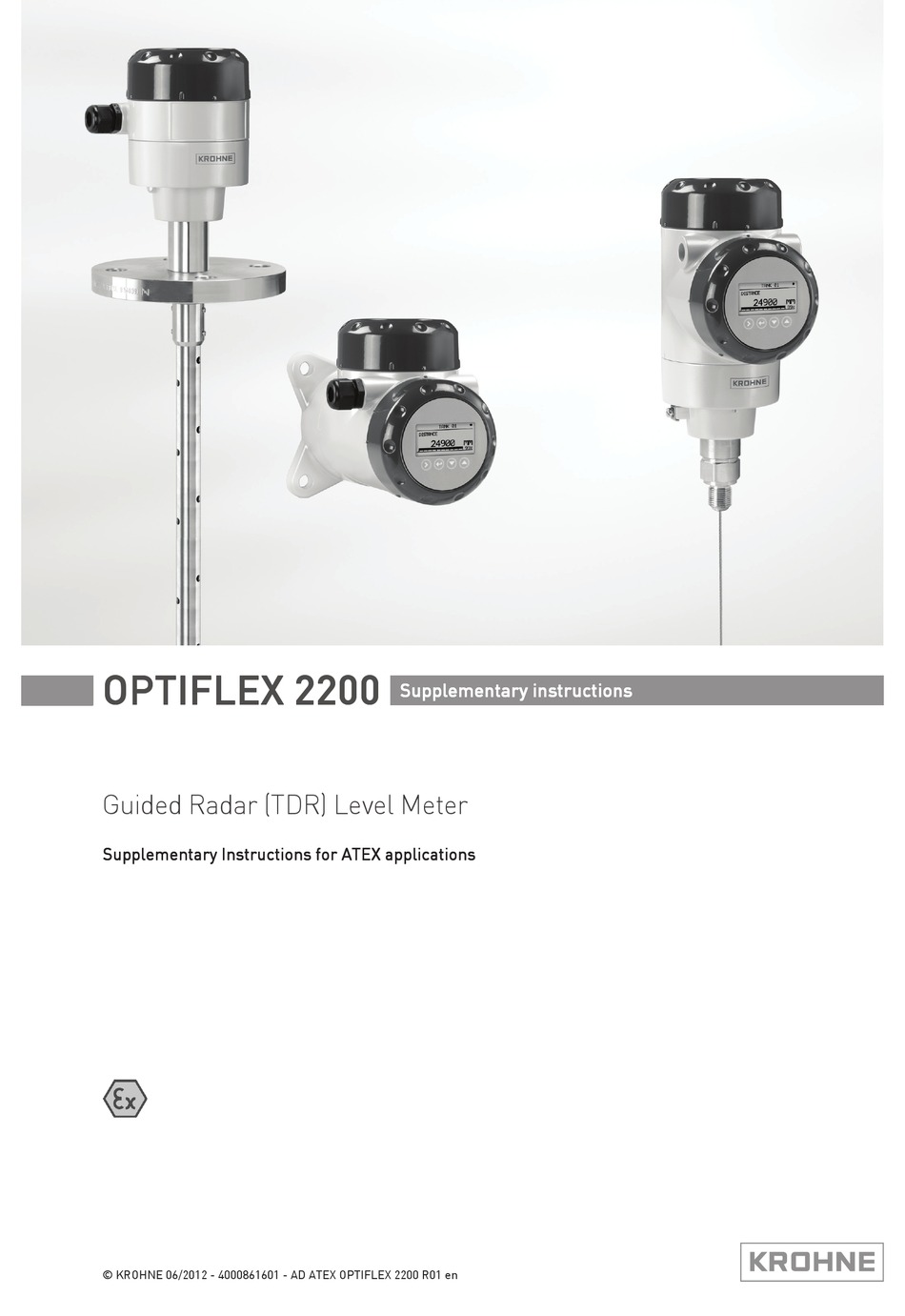 KROHNE OPTIFLEX 2200 SUPPLEMENTARY INSTRUCTIONS MANUAL Pdf Download