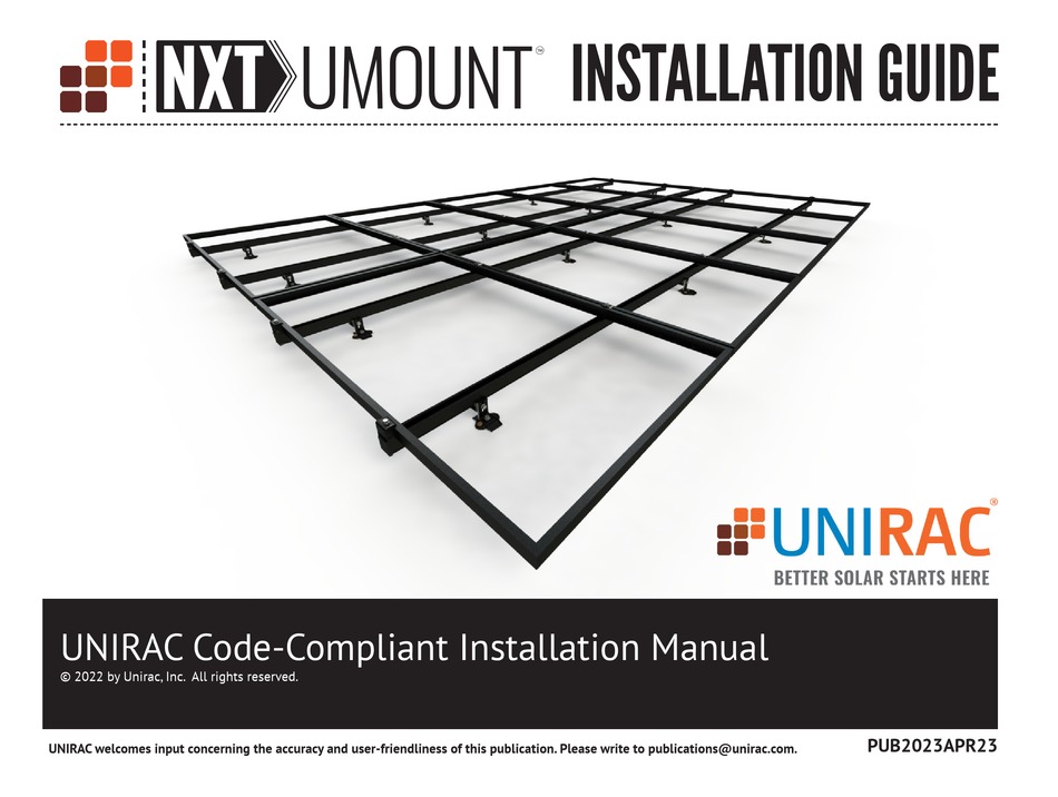 UNIRAC NXT UMOUNT INSTALLATION MANUAL Pdf Download ManualsLib