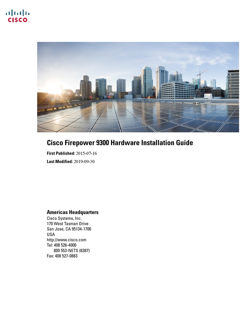 CISCO FIREPOWER 9300 HARDWARE INSTALLATION MANUAL Pdf Download ManualsLib