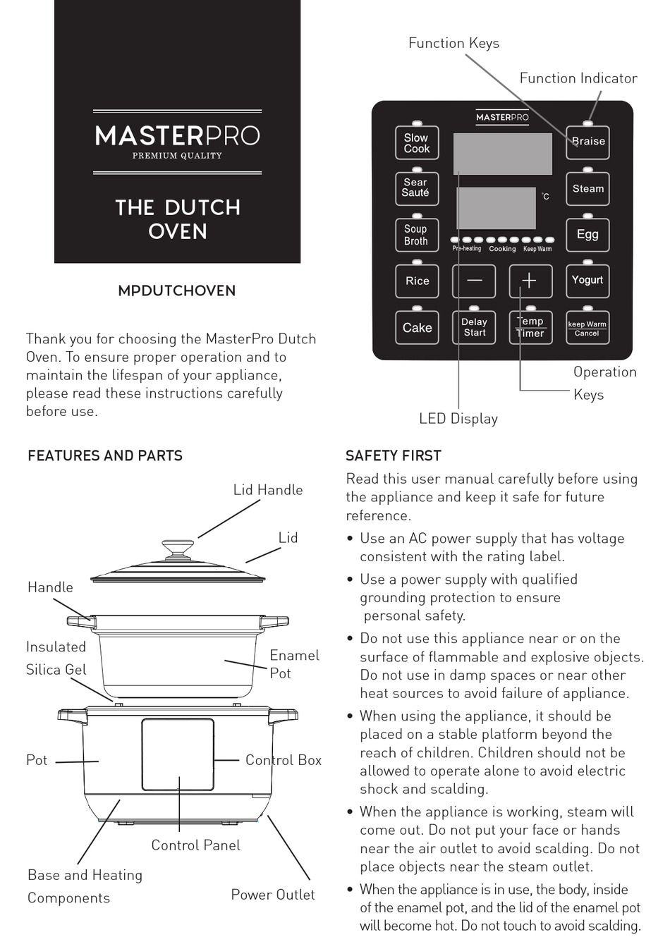 MASTERPRO DUTCH OVEN QUICK START MANUAL Pdf Download ManualsLib