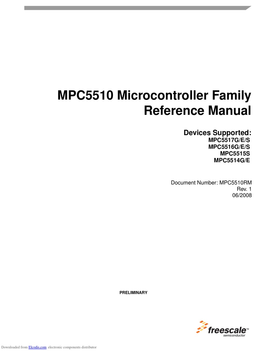 FREESCALE SEMICONDUCTOR MPC5517G REFERENCE MANUAL Pdf Download | ManualsLib