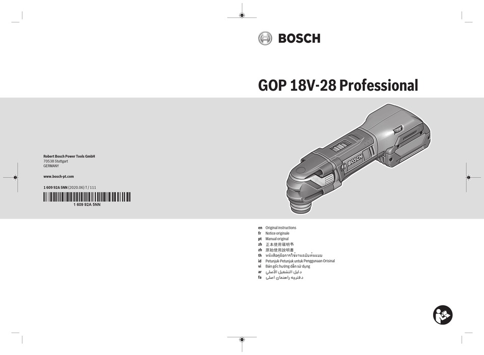 Bosch Professional Gop V Original Instructions Manual Pdf Download Manualslib