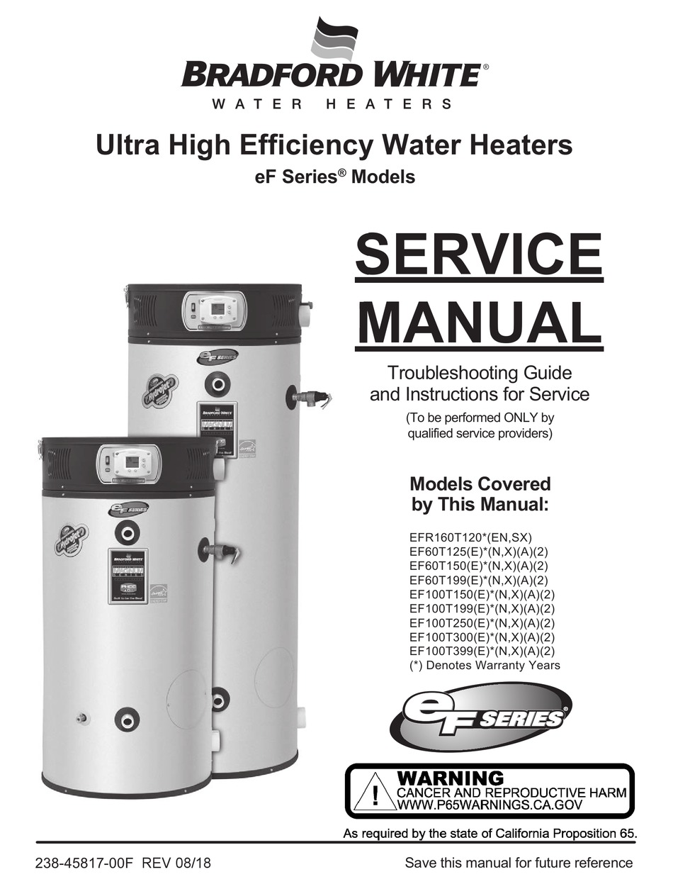 BRADFORD WHITE EF60T125 SERVICE MANUAL Pdf Download ManualsLib