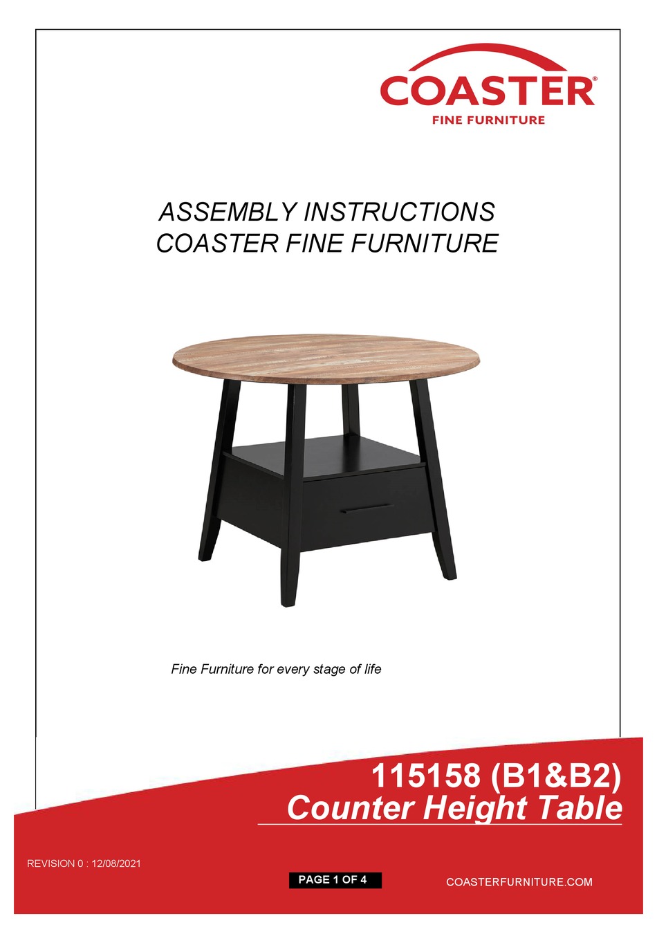 COASTER 115158 ASSEMBLY INSTRUCTIONS Pdf Download ManualsLib
