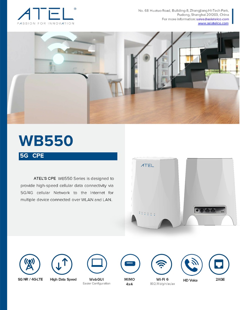 ATEL WB550 SERIES QUICK START MANUAL Pdf Download ManualsLib