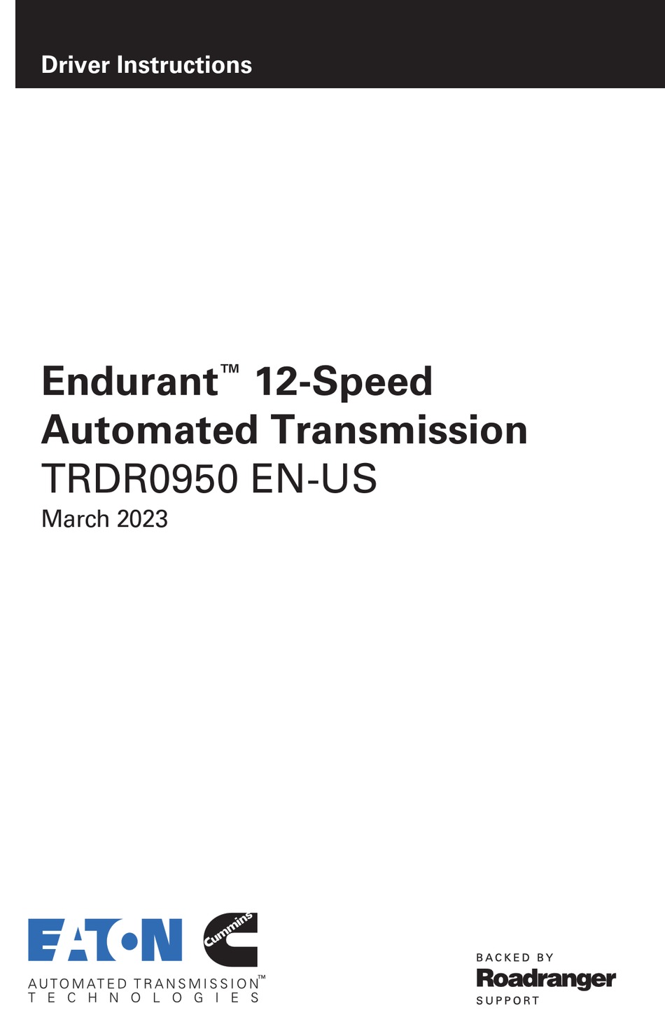 EATON ENDURANT TRDR0950 ENUS MANUAL Pdf Download ManualsLib