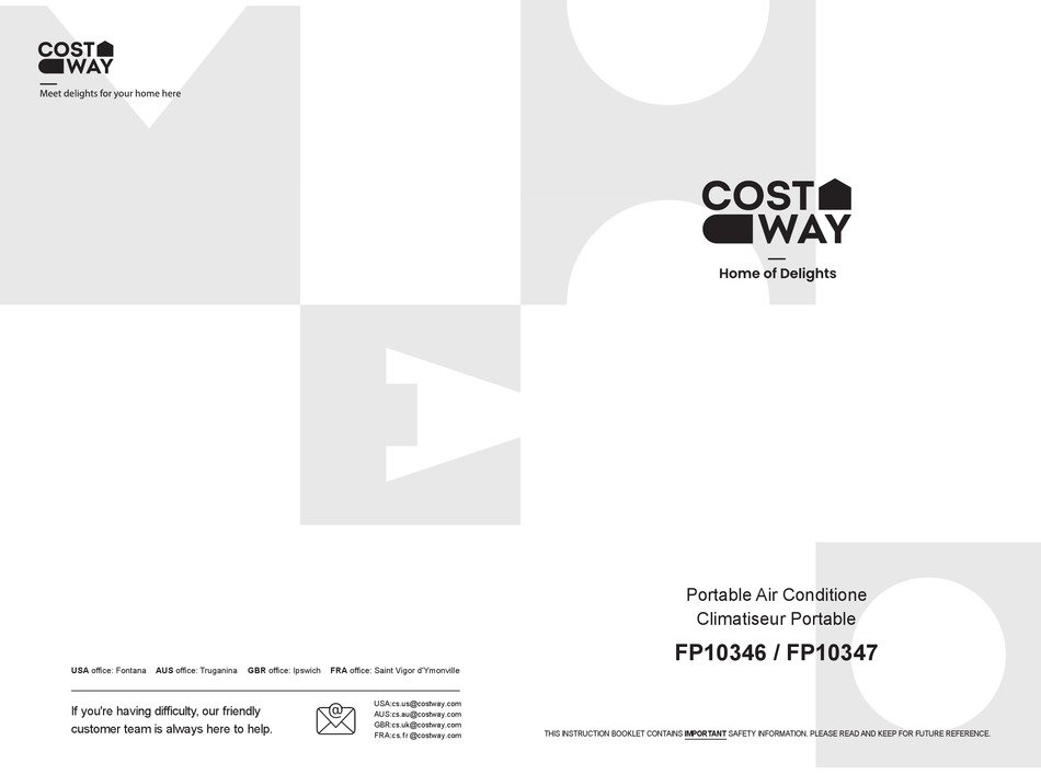 COSTWAY FP10346 MANUAL Pdf Download ManualsLib