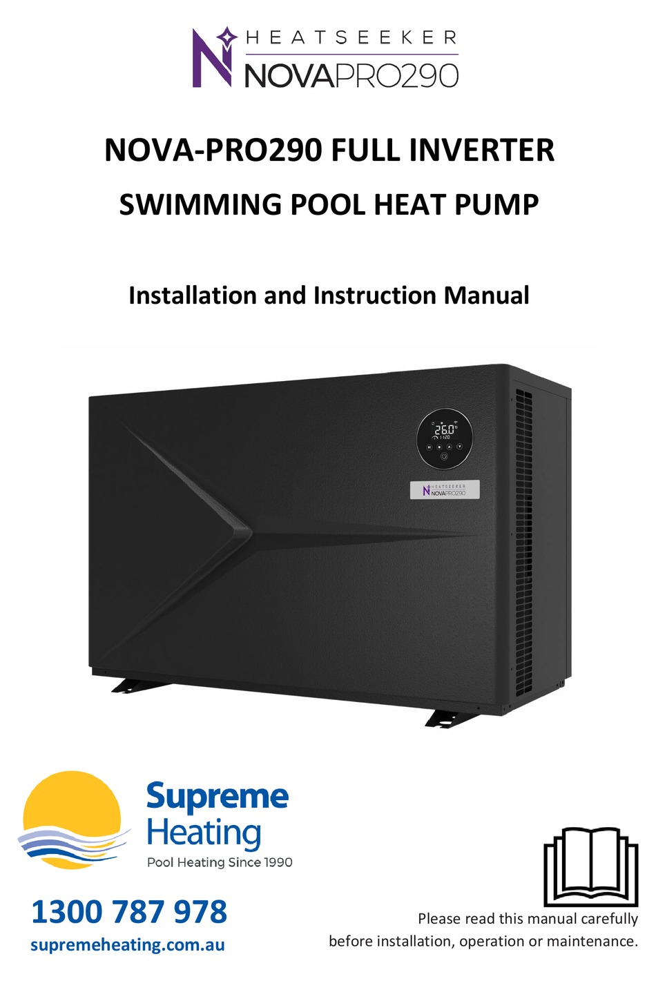 SUPREME HEATING NOVAPRO290 INSTALLATION AND INSTRUCTION MANUAL Pdf