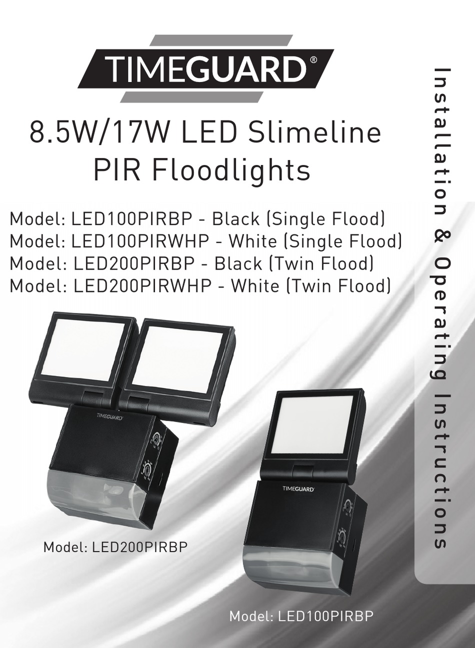 TIMEGUARD LED100PIRBP INSTALLATION & OPERATING INSTRUCTIONS MANUAL Pdf