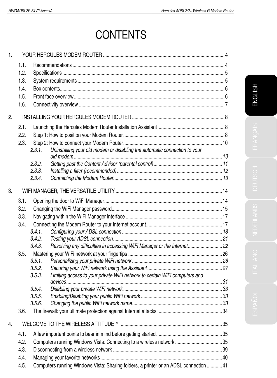 HERCULES HWGADSL2P-54V2 MANUAL Pdf Download | ManualsLib