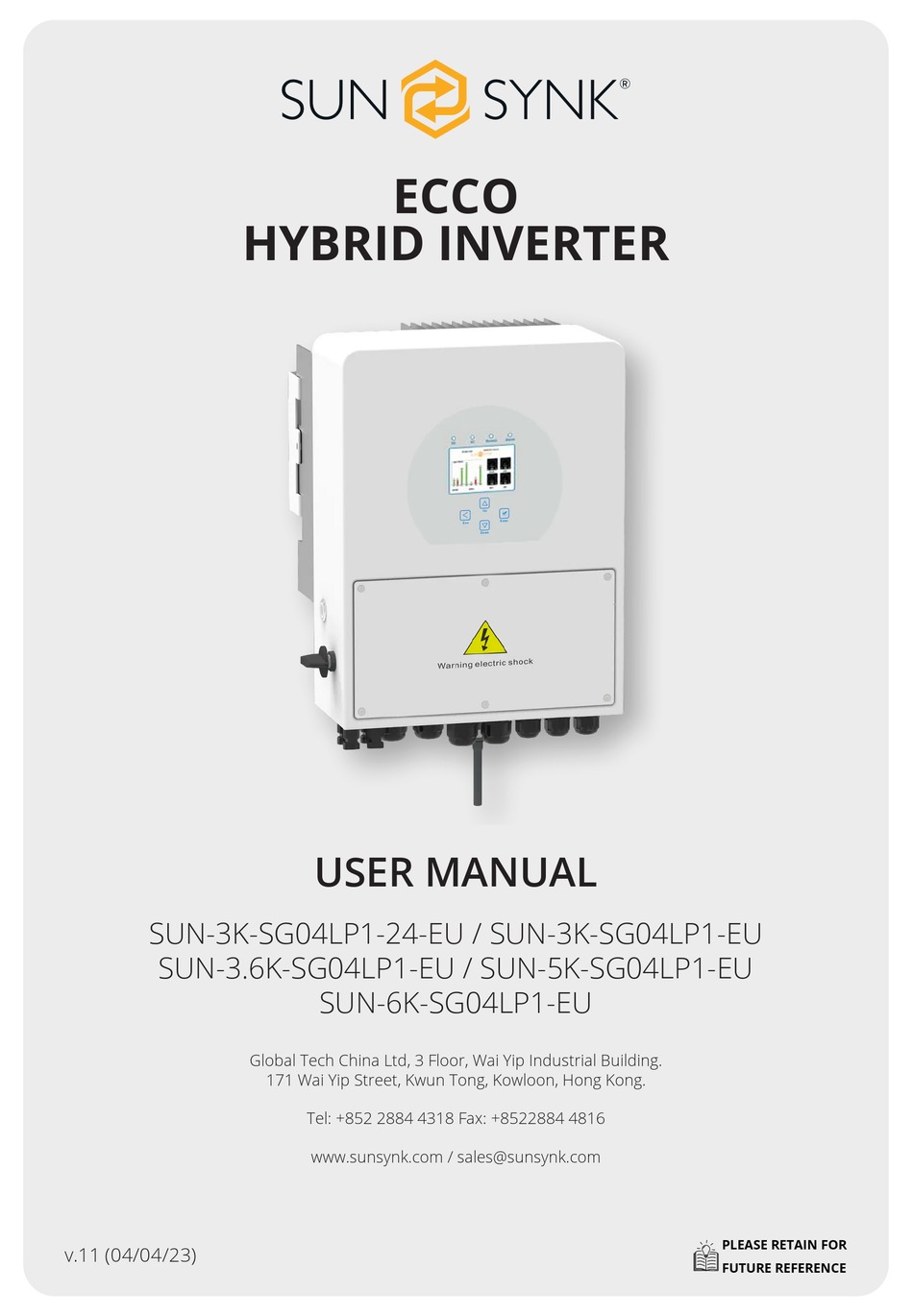 Sunsynk Sun 3k Sg04lp1 24 Eu User Manual Pdf Download Manualslib 7299