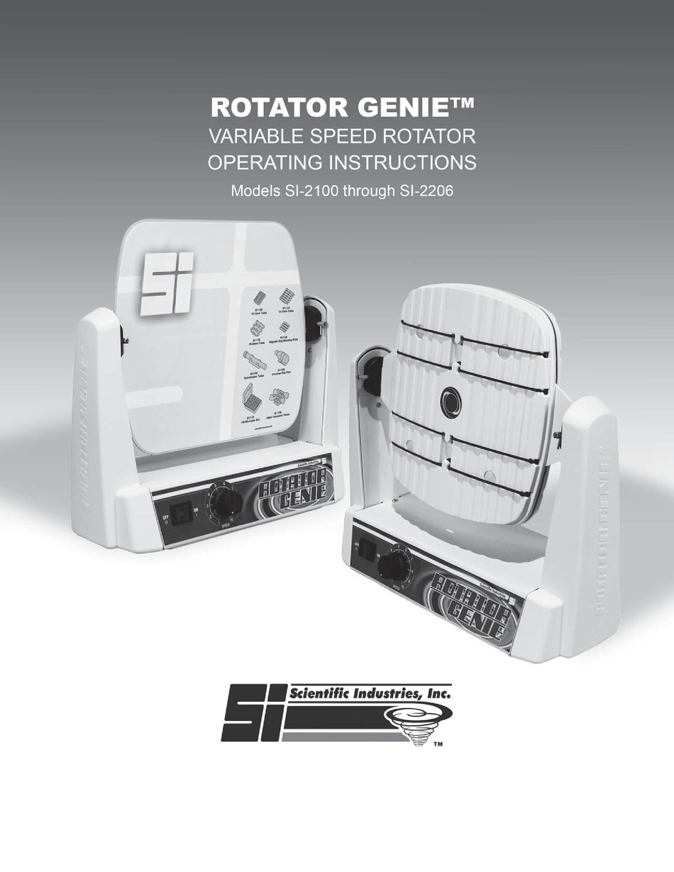 SCIENTIFIC INDUSTRIES ROTATOR GENIE SI2100 OPERATING INSTRUCTIONS Pdf
