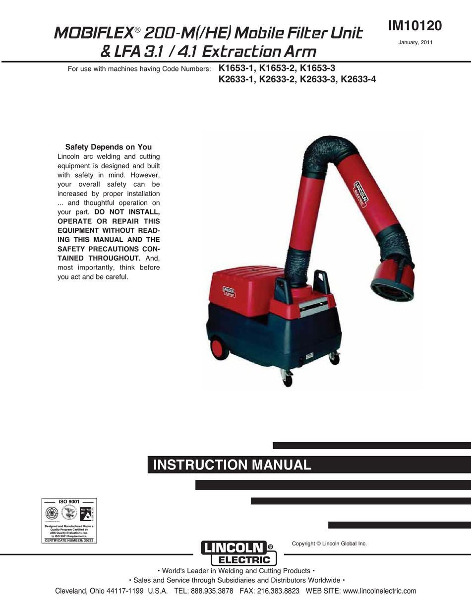 LINCOLN ELECTRIC MOBIFLEX 200M/HE INSTRUCTION MANUAL Pdf Download