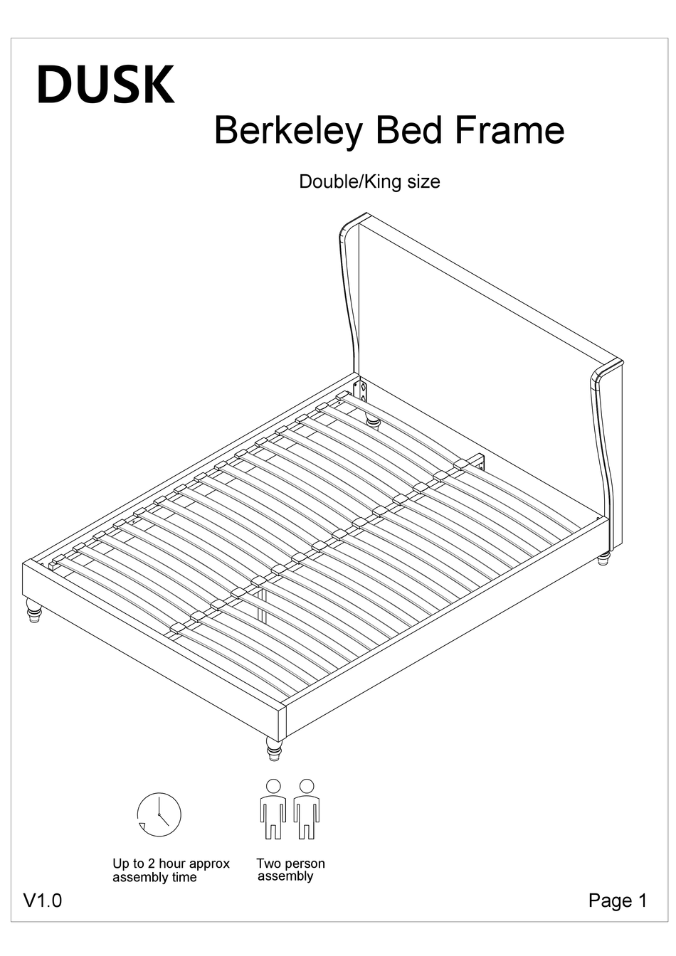 DUSK BERKELEY BED FRAME MANUAL Pdf Download ManualsLib