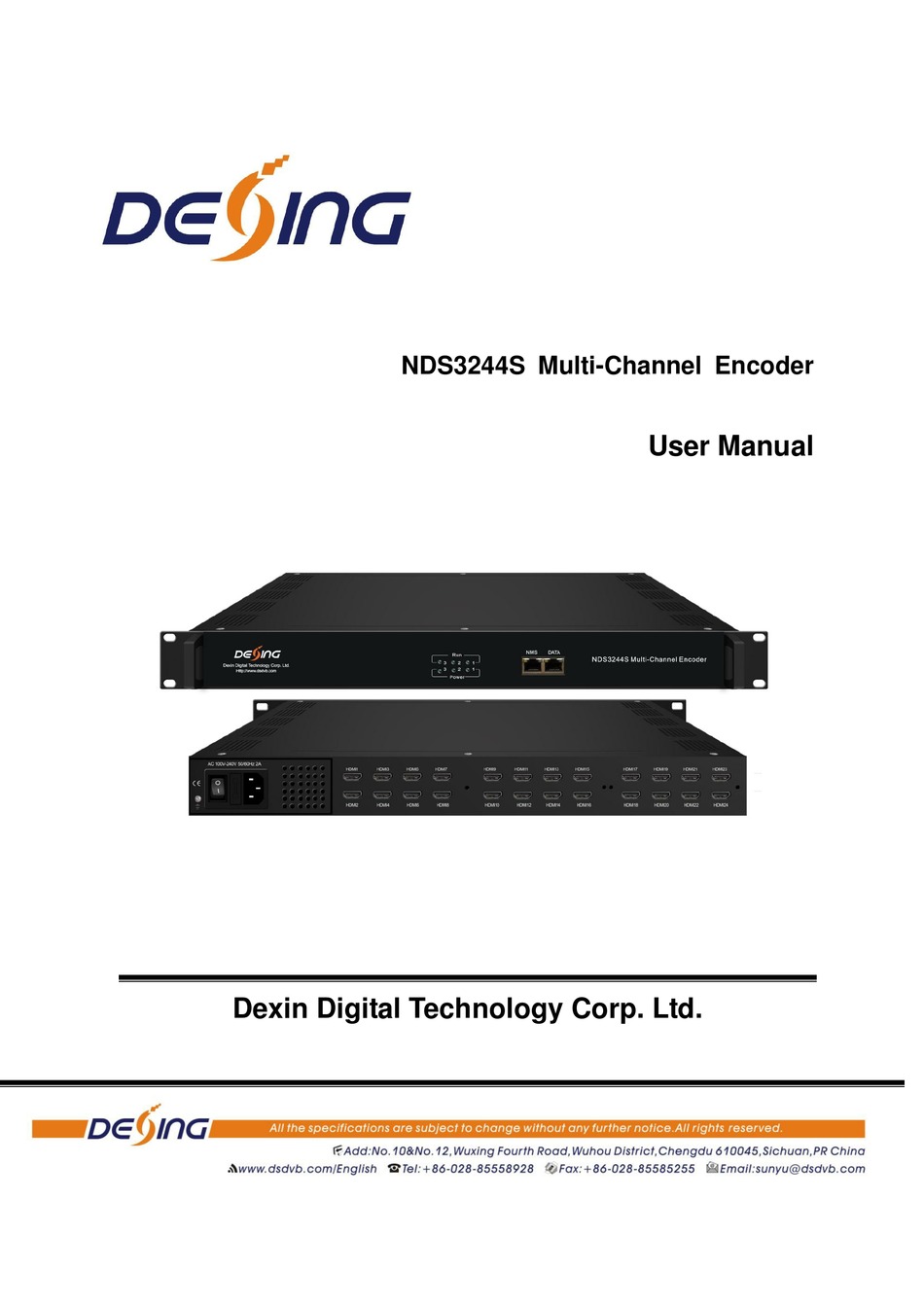 DEXING NDS3244S USER MANUAL Pdf Download ManualsLib