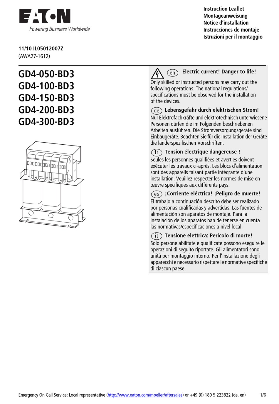 eaton-gd4-050-bd3-instruction-leaflet-pdf-download-manualslib