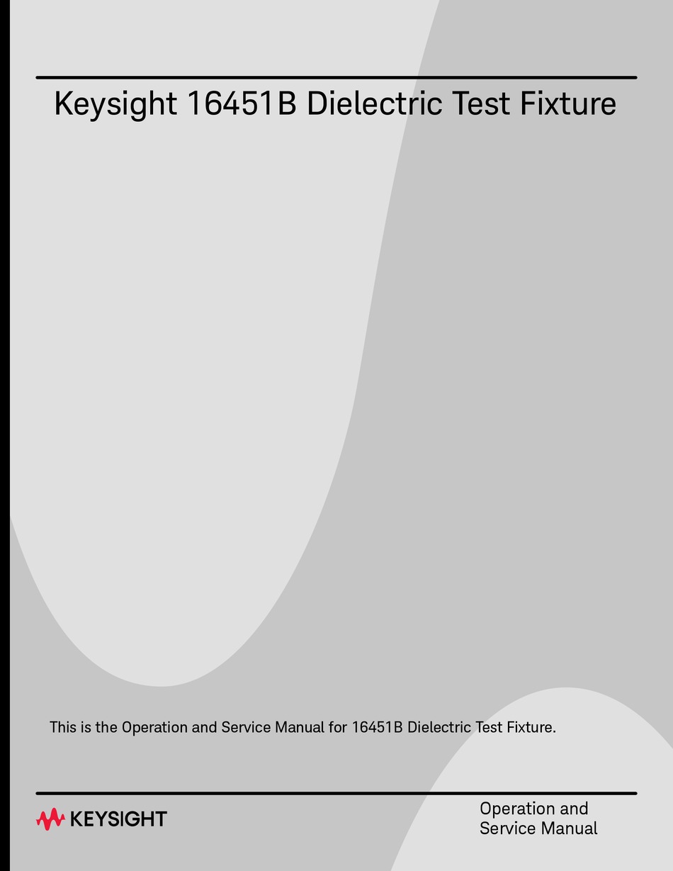 KEYSIGHT 16451B OPERATION AND SERVICE MANUAL Pdf Download ManualsLib