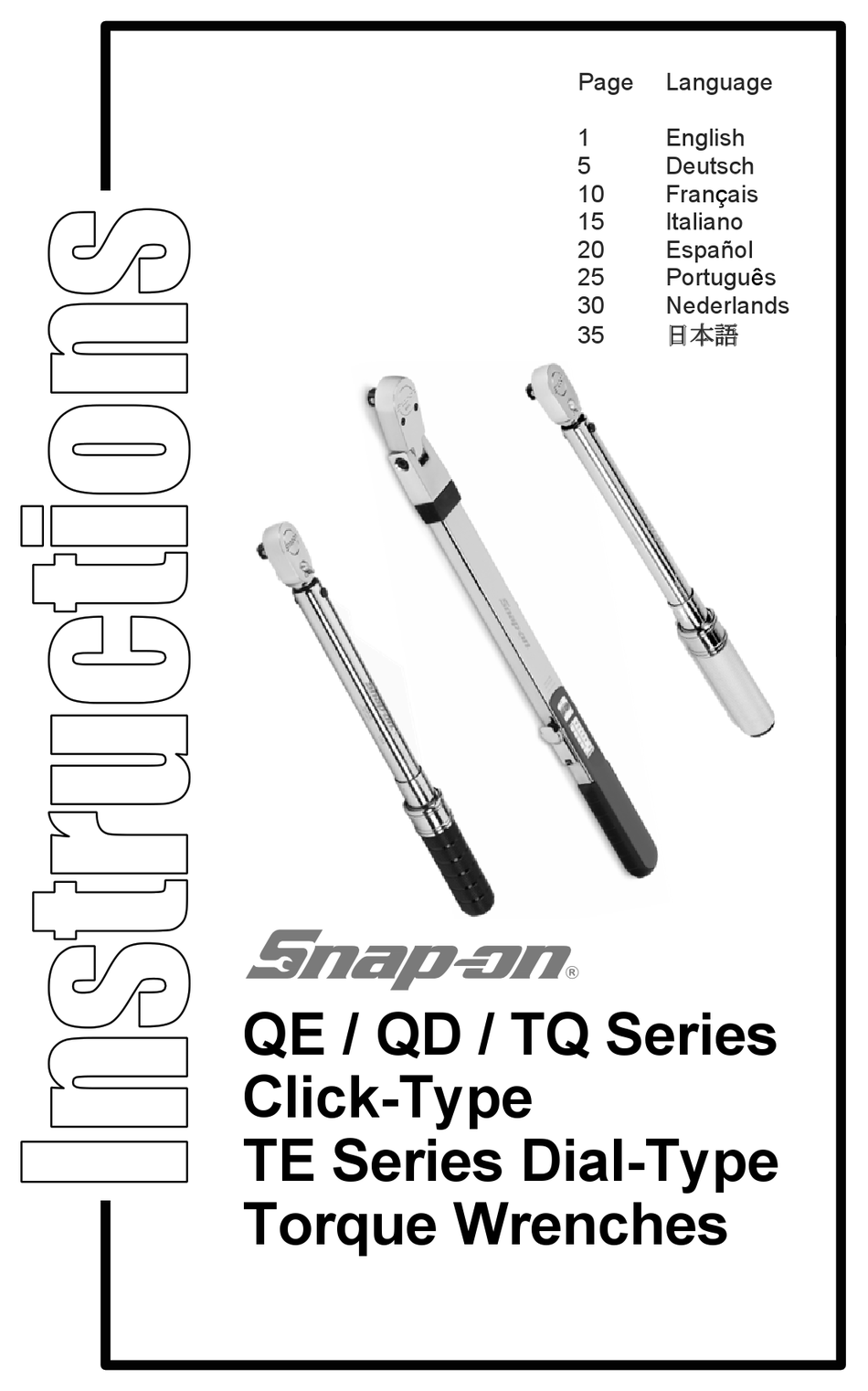 SNAPON QE SERIES INSTRUCTIONS MANUAL Pdf Download ManualsLib