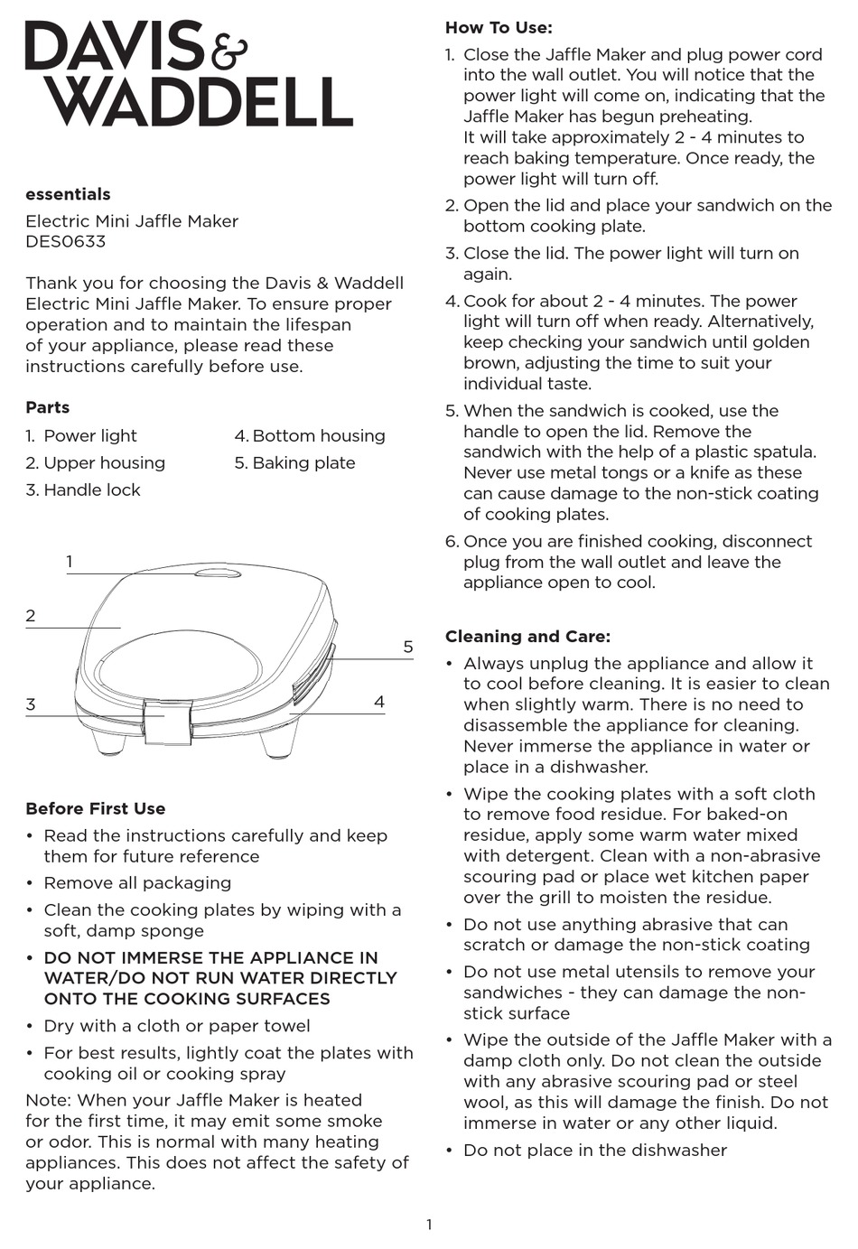 DAVIS & WADDELL DES0633 MANUAL Pdf Download ManualsLib