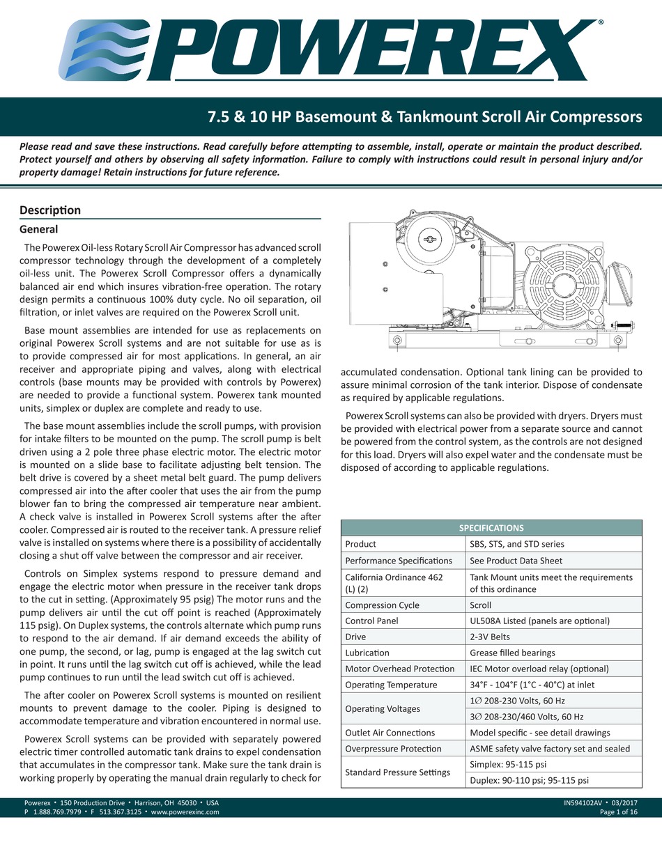 POWEREX SBS SERIES INSTRUCTIONS MANUAL Pdf Download ManualsLib
