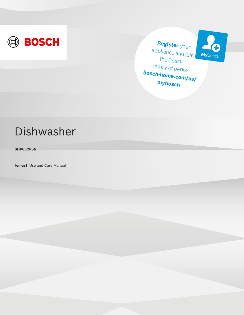 BOSCH SHP65CP5N USE AND CARE MANUAL Pdf Download ManualsLib