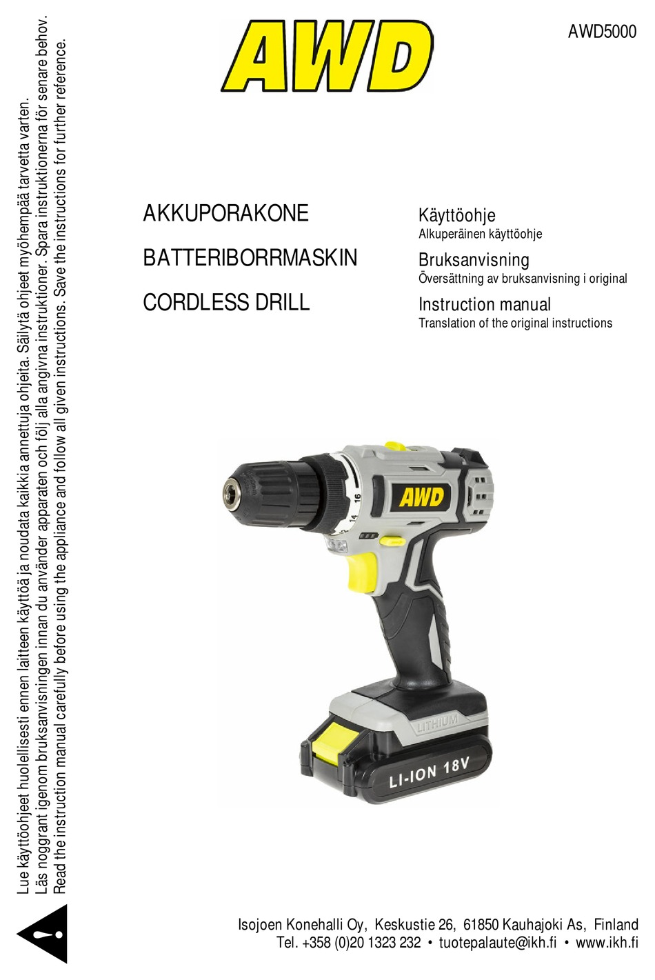 AWD AWD5000 INSTRUCTION MANUAL Pdf Download ManualsLib