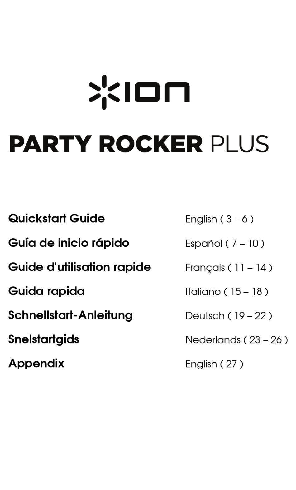 ION PARTY ROCKER PLUS QUICK START MANUAL Pdf Download ManualsLib