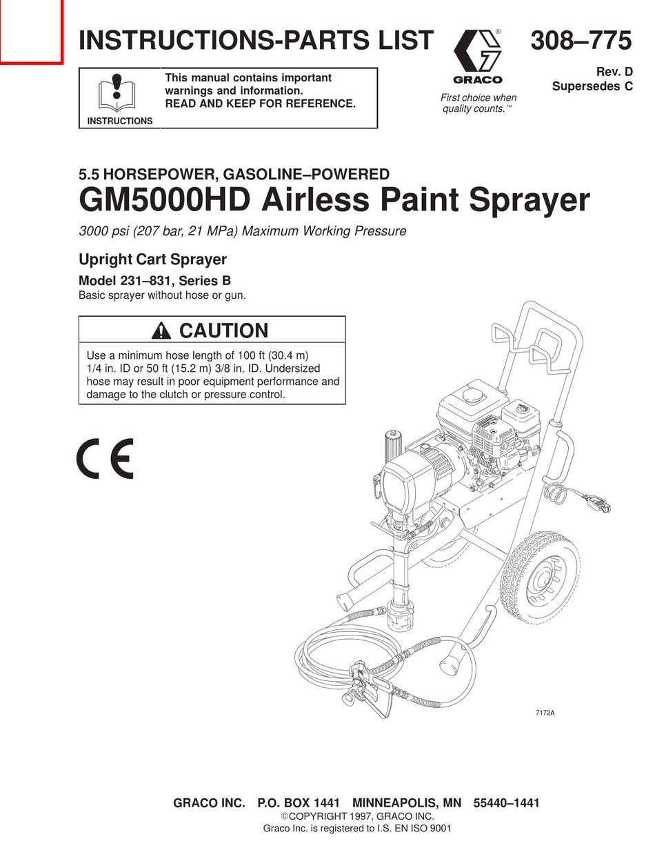 GRACO GM5000HD INSTRUCTIONS MANUAL Pdf Download ManualsLib