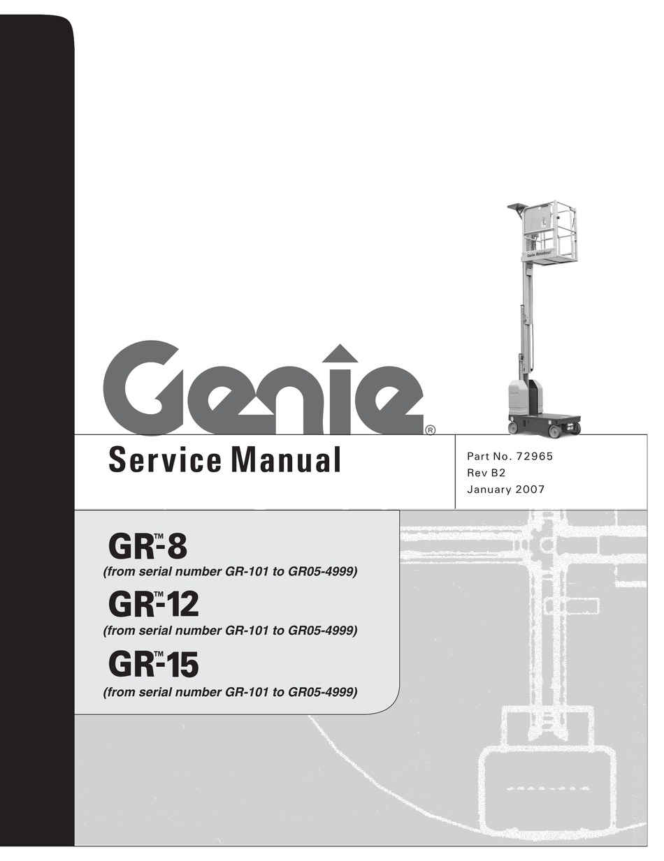 GENIE GR8 SERVICE MANUAL Pdf Download ManualsLib
