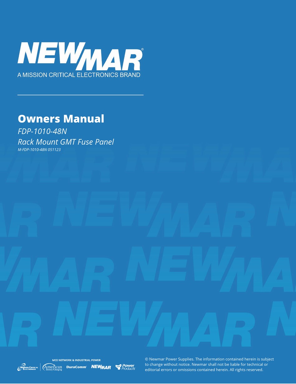 NEWMAR FDP101048N OWNER
