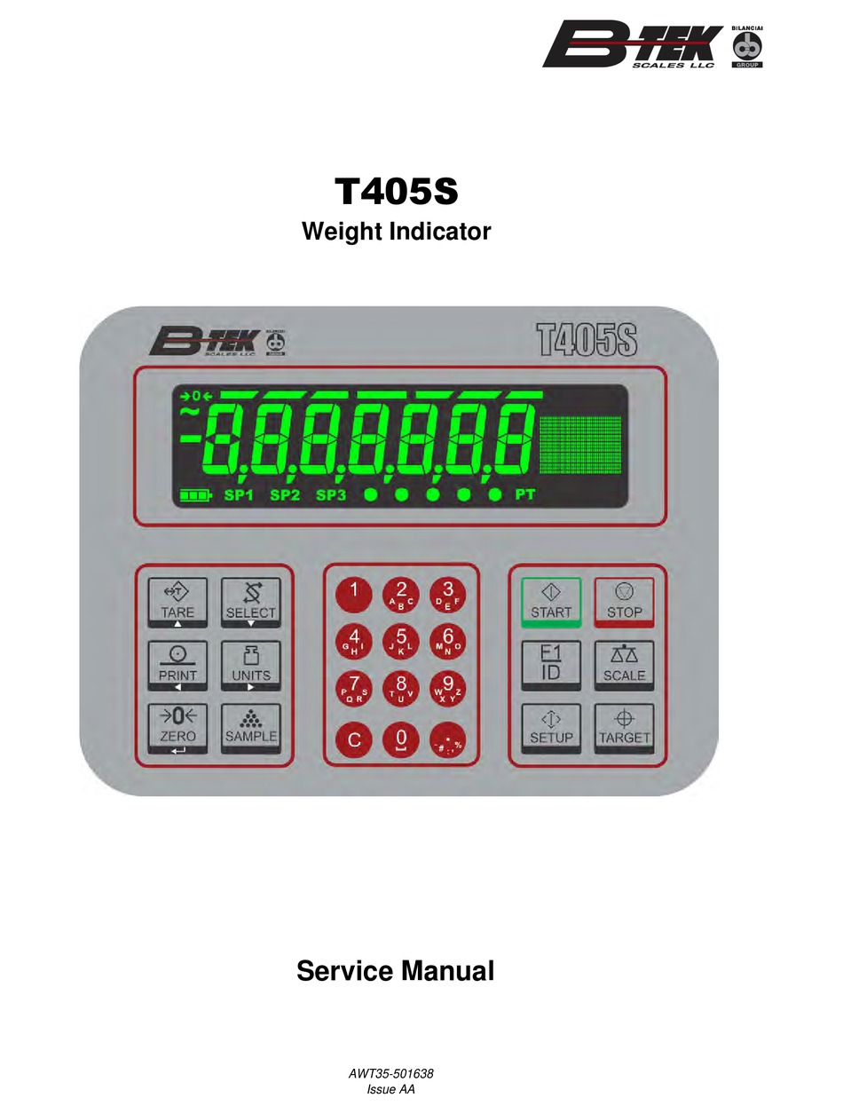 B-TEK SCALES T405S SERVICE MANUAL Pdf Download | ManualsLib