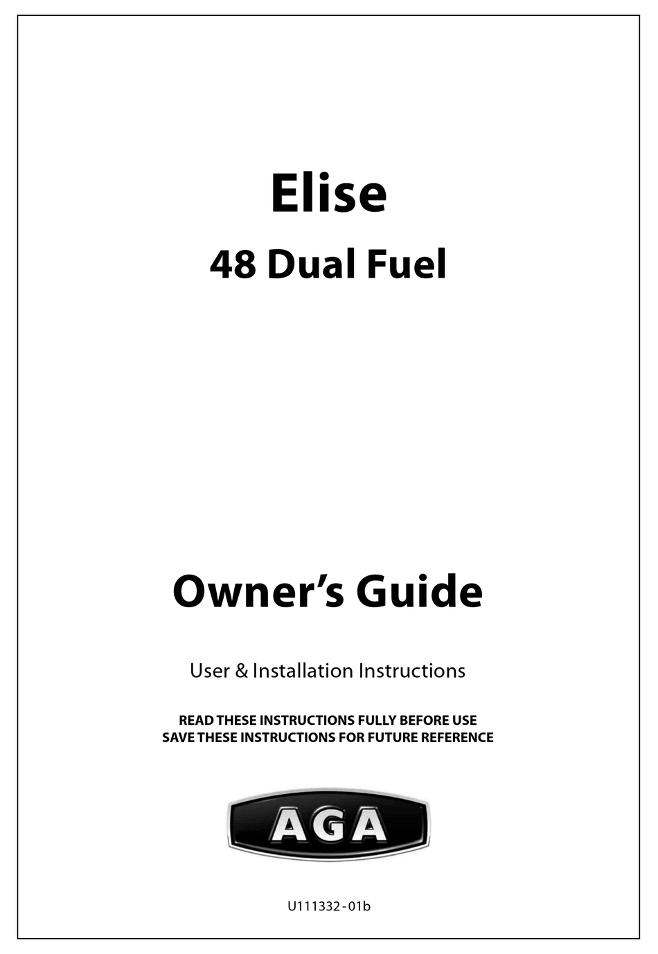 AGA ELISE AEL481DFSS OWNER'S MANUAL Pdf Download ManualsLib