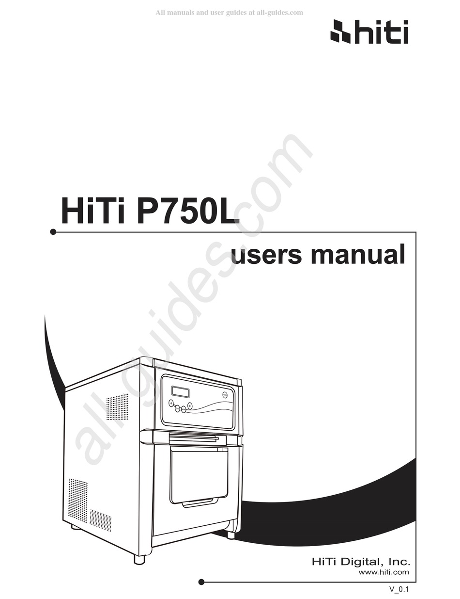 HITI DIGITAL P750L USER MANUAL Pdf Download ManualsLib