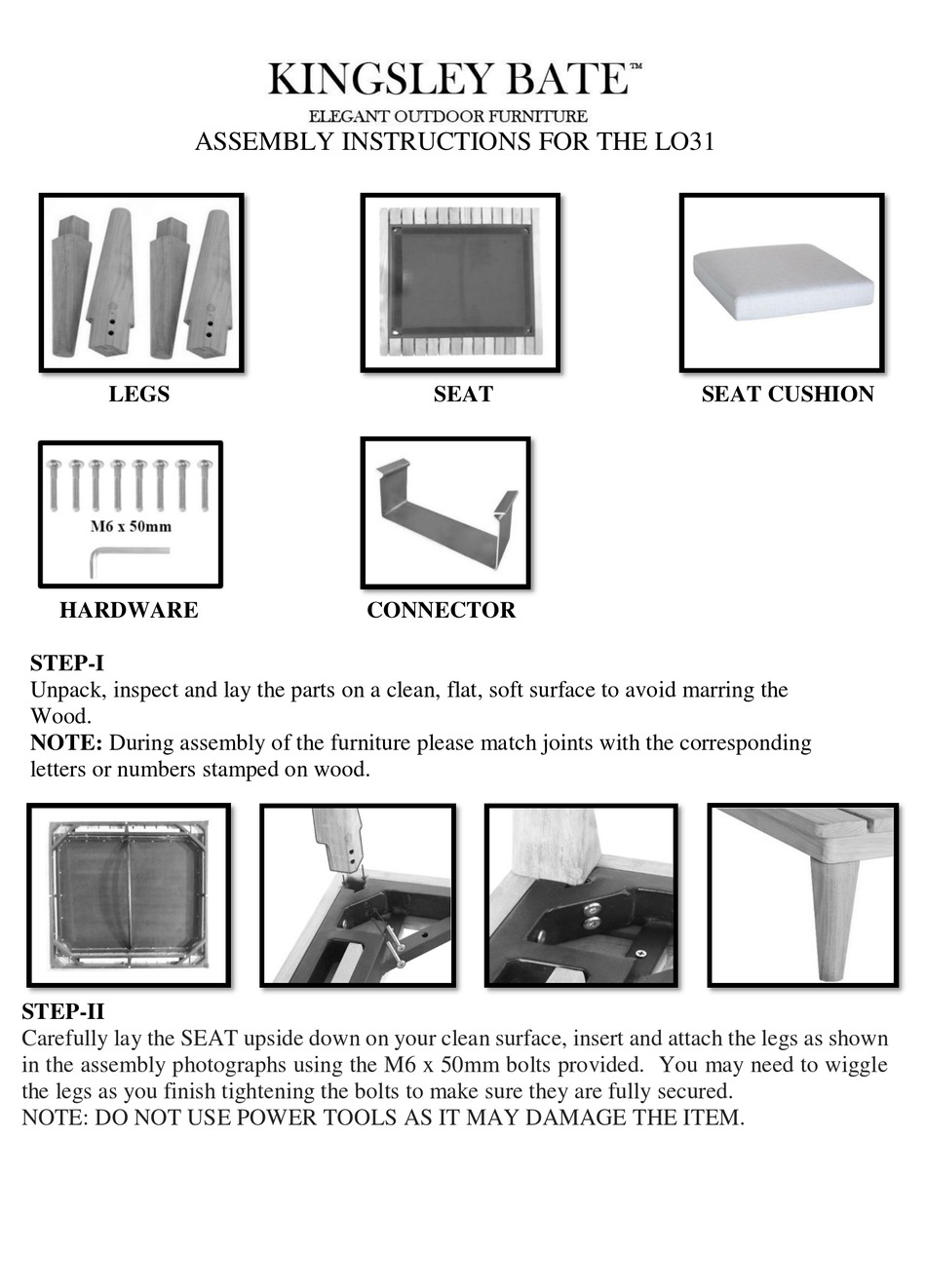 KINGSLEYBATE LO31 ASSEMBLY INSTRUCTIONS Pdf Download ManualsLib