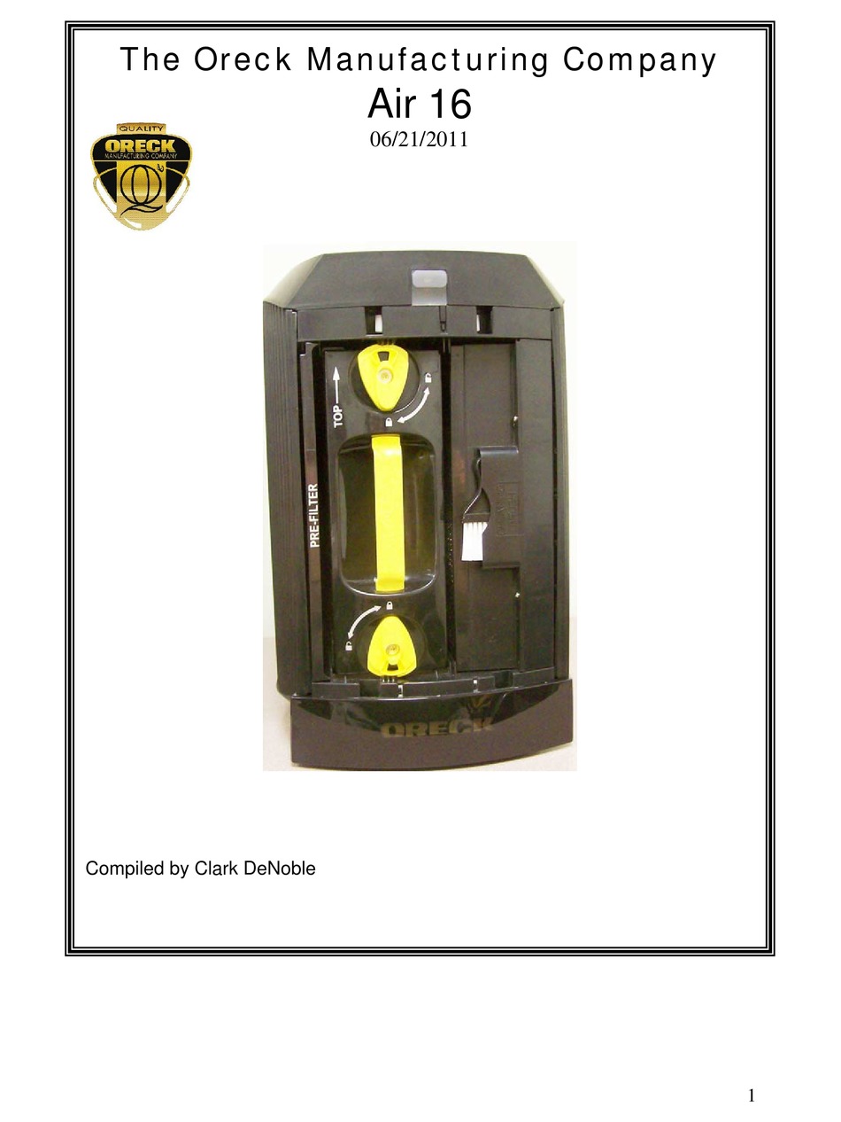 ORECK AIR 16 MANUAL Pdf Download ManualsLib