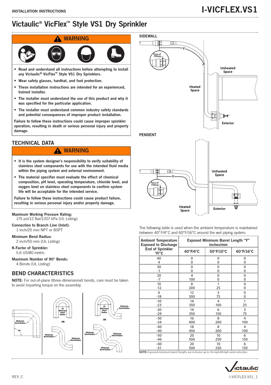 VICTAULIC VICFLEX VS1 INSTALLATION INSTRUCTIONS MANUAL Pdf Download