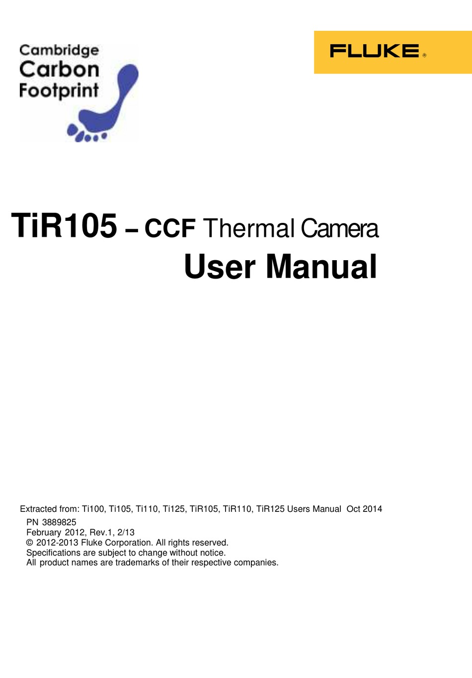 FLUKE TIR105 USER MANUAL Pdf Download | ManualsLib