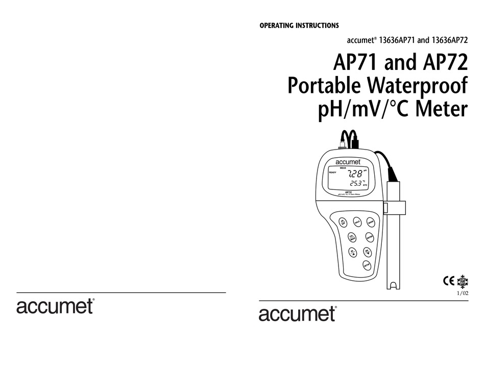 ACCUMET AP71 OPERATING INSTRUCTIONS MANUAL Pdf Download ManualsLib