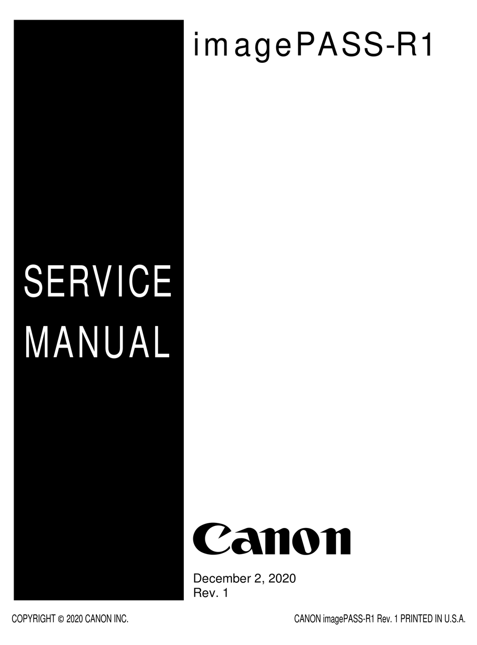 CANON IMAGEPASS-R1 SERVICE MANUAL Pdf Download | ManualsLib