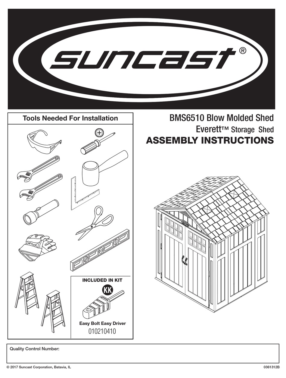 SUNCAST EVERETT BMS6510 ASSEMBLY INSTRUCTIONS MANUAL Pdf Download