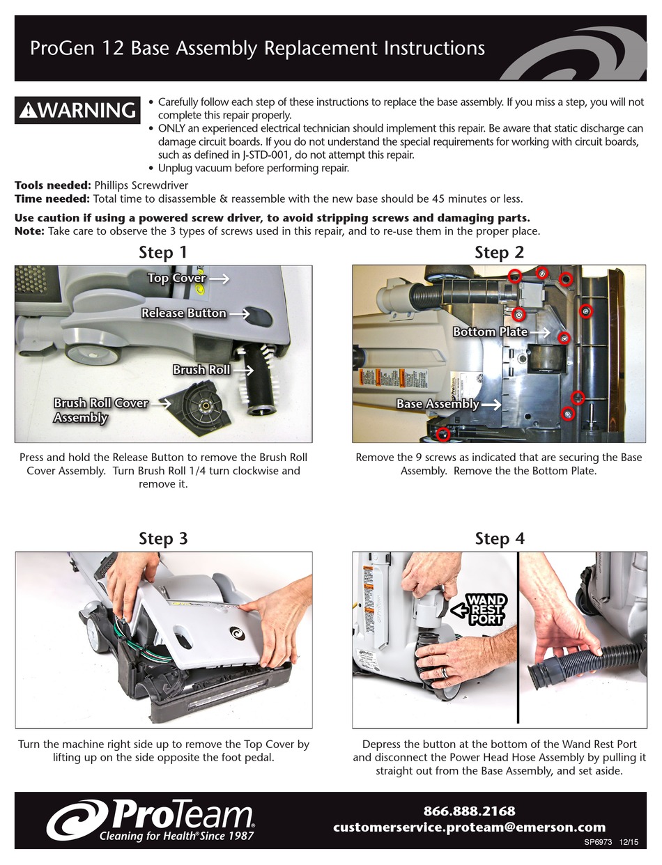 PROTEAM PROGEN 12 REPLACEMENT INSTRUCTIONS Pdf Download ManualsLib